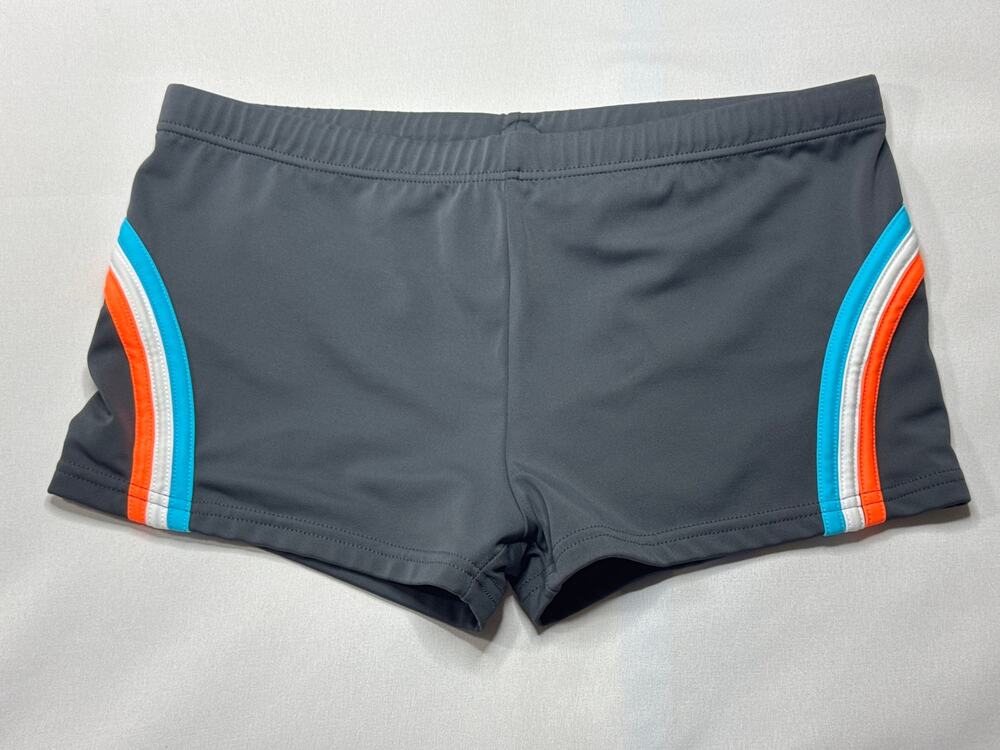 Sundek‎ Men's Low Rise Euro-Style Gray Rainbow Stripe Swim Trunks - L (30x1.5)